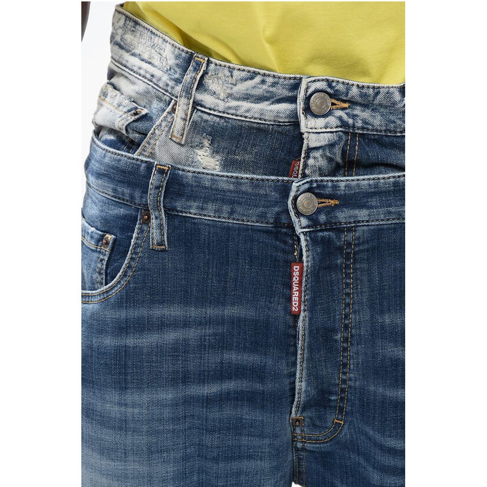 Distressed BURBS Denims with Painted Lettering