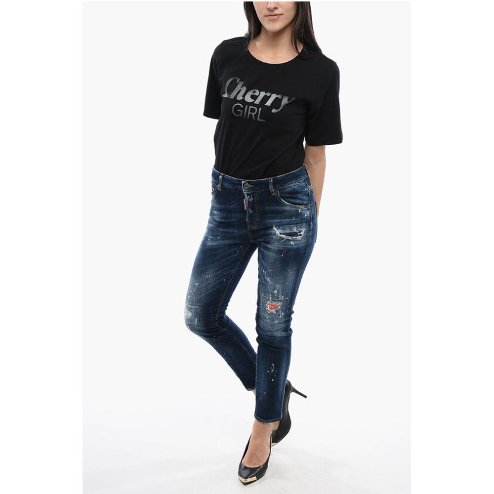Sketch Detailed Cool Girl Fit Denims 14cm