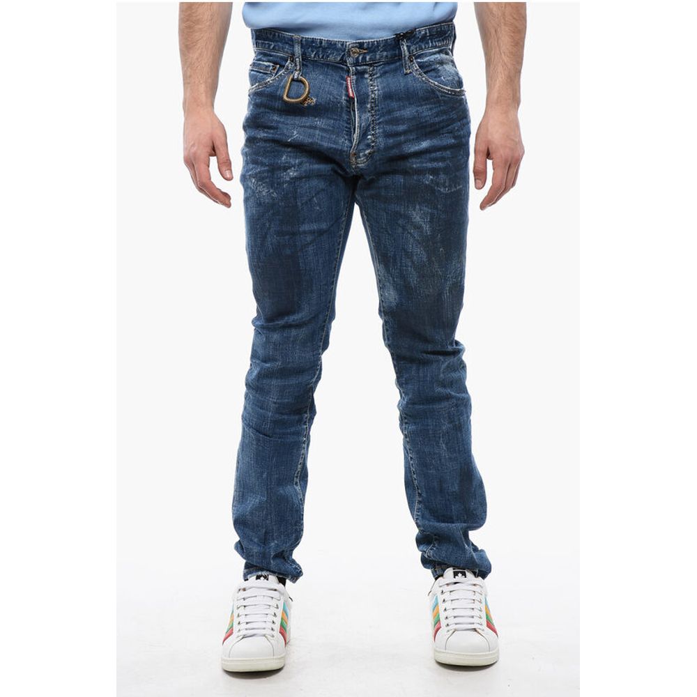 Distressed Cool Guy Denims with Dark Wash