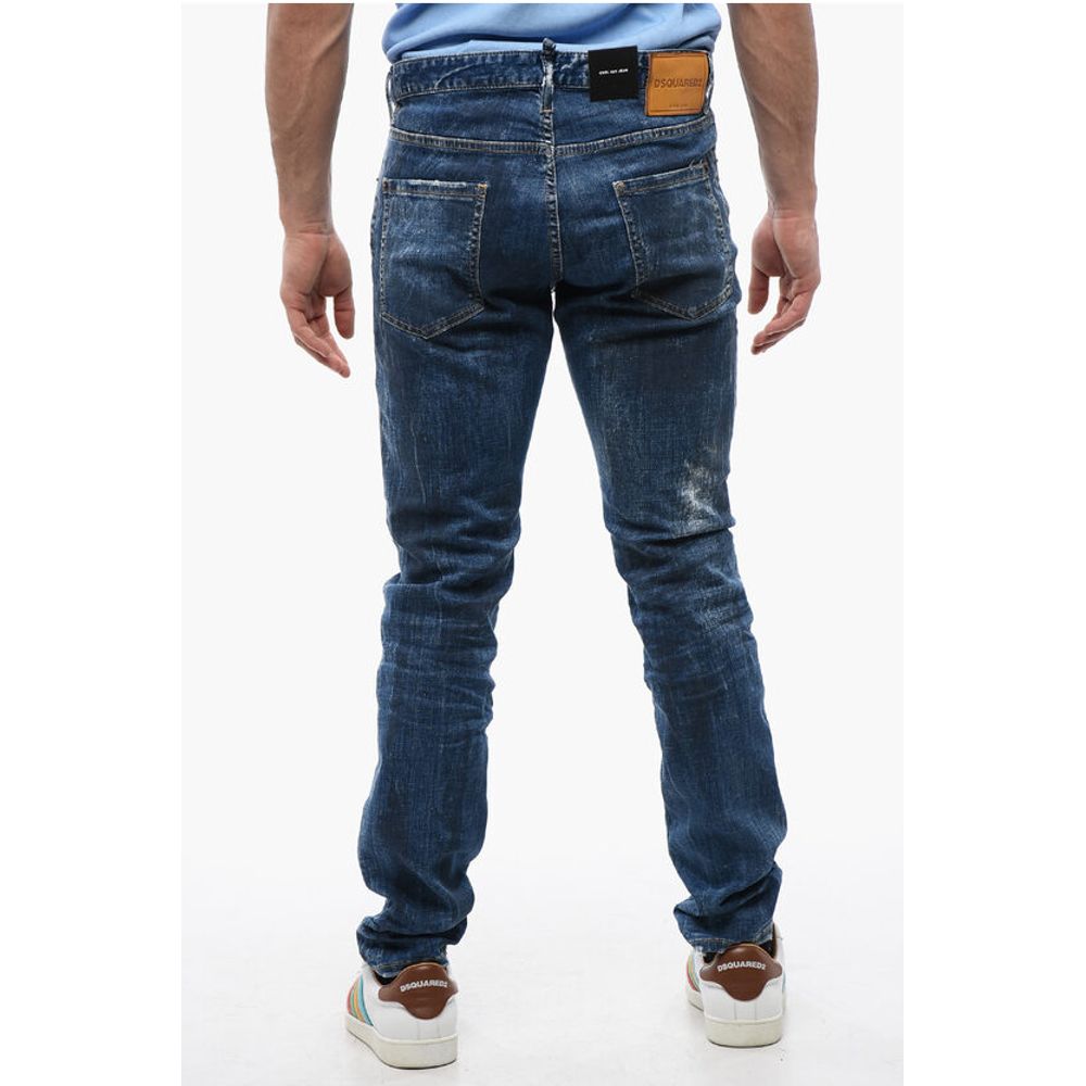 Distressed Cool Guy Denims with Dark Wash