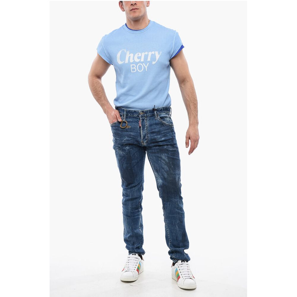 Distressed Cool Guy Denims with Dark Wash