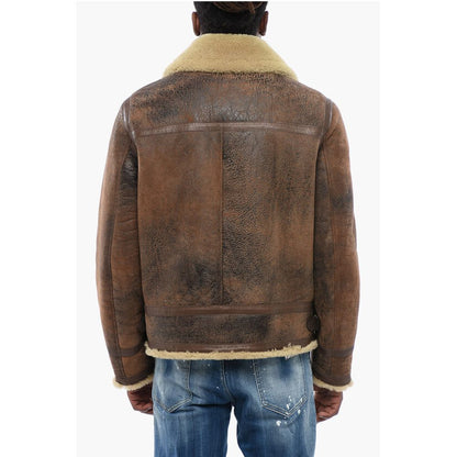 Craquelé Leeather Shearling Jacket