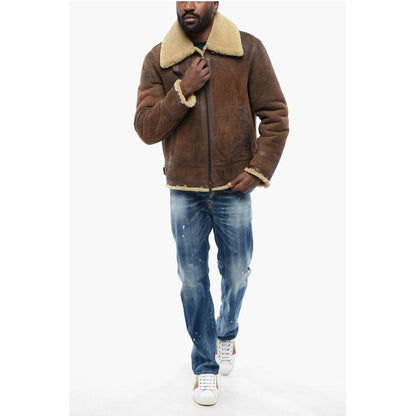 Craquelé Leeather Shearling Jacket