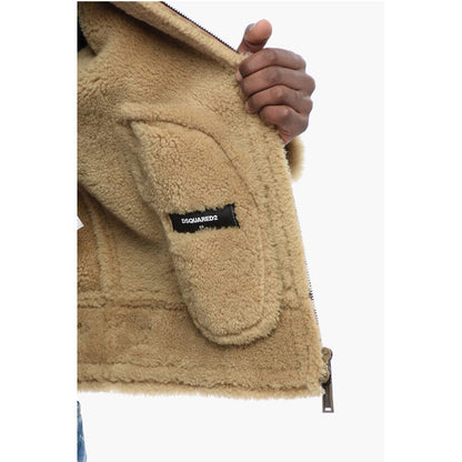 Craquelé Leeather Shearling Jacket
