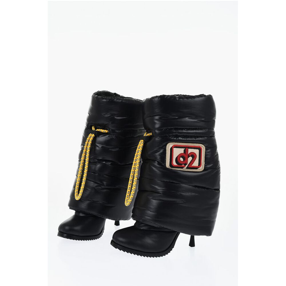 Quilted Nylon PUFFY Boots with Drawstringed Closure 10cm