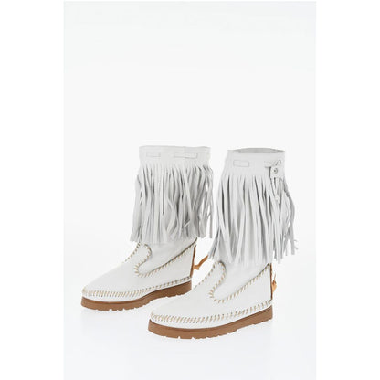 Leather FRINGES Mid Boots