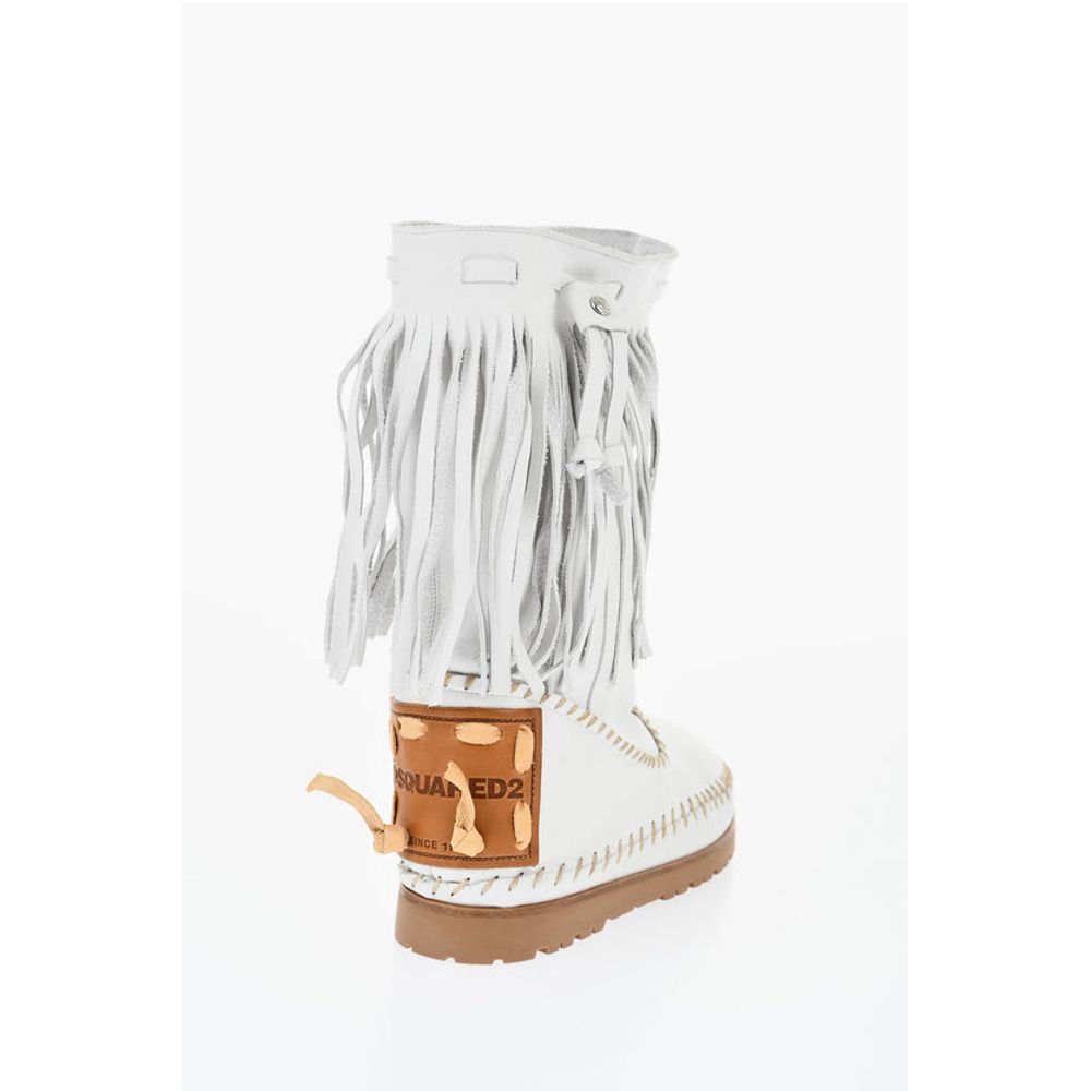 Leather FRINGES Mid Boots
