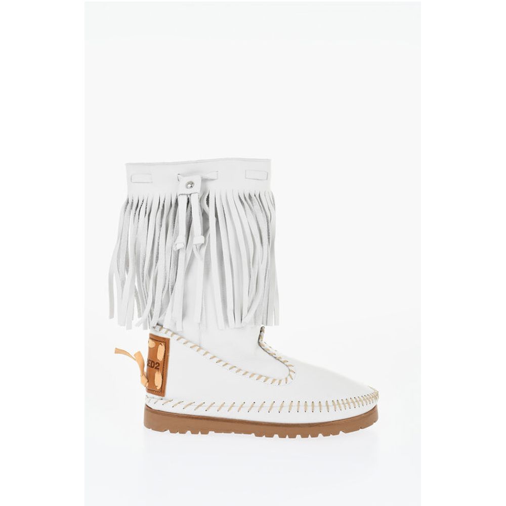 Leather FRINGES Mid Boots