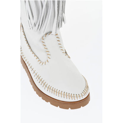 Leather FRINGES Mid Boots
