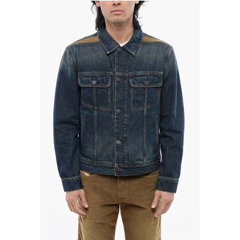 Denim D-BARCY-RS-D Jacket with Contrasting Inserts