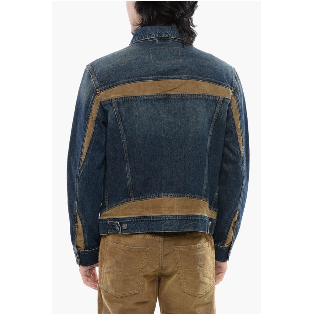 Denim D-BARCY-RS-D Jacket with Contrasting Inserts