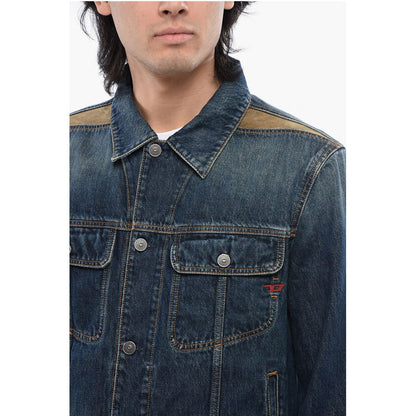 Denim D-BARCY-RS-D Jacket with Contrasting Inserts
