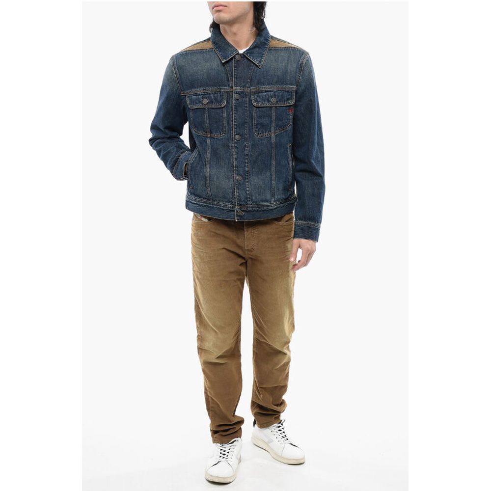 Denim D-BARCY-RS-D Jacket with Contrasting Inserts