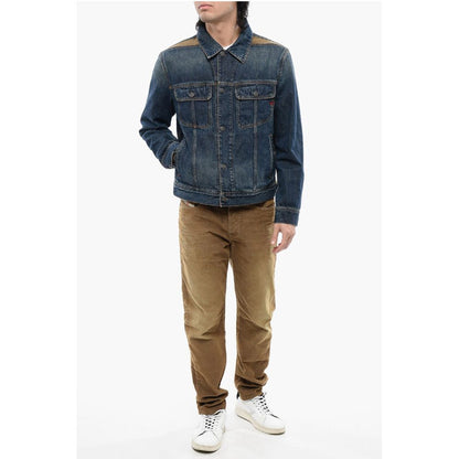 Denim D-BARCY-RS-D Jacket with Contrasting Inserts
