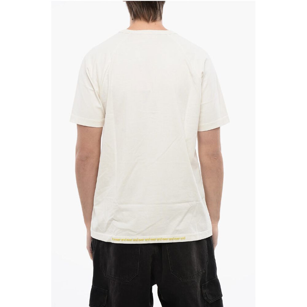 RED TAG Cotton T-RUST Crew-neck T-shirt with Velvet Detail