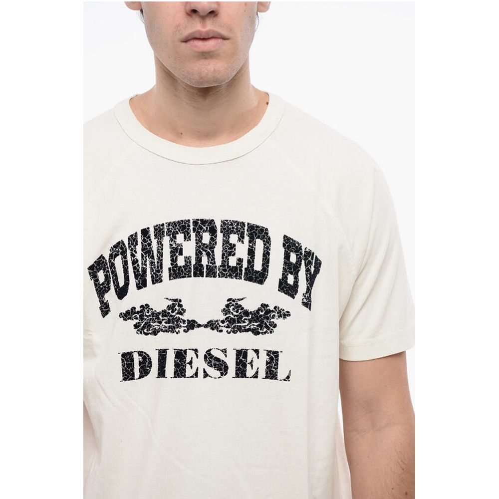 RED TAG Cotton T-RUST Crew-neck T-shirt with Velvet Detail