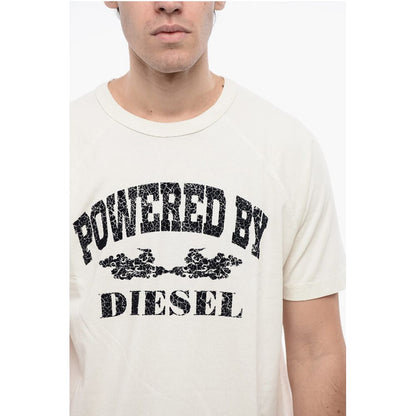 RED TAG Cotton T-RUST Crew-neck T-shirt with Velvet Detail