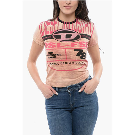 RED TAG Printed T-UNCUTIECrew-neck T-shirt with Rhinestone