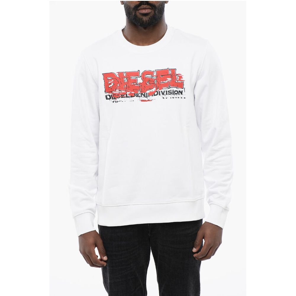 Solid Color S-GINN-K40 Crew-neck Sweatshirt with Printed Log