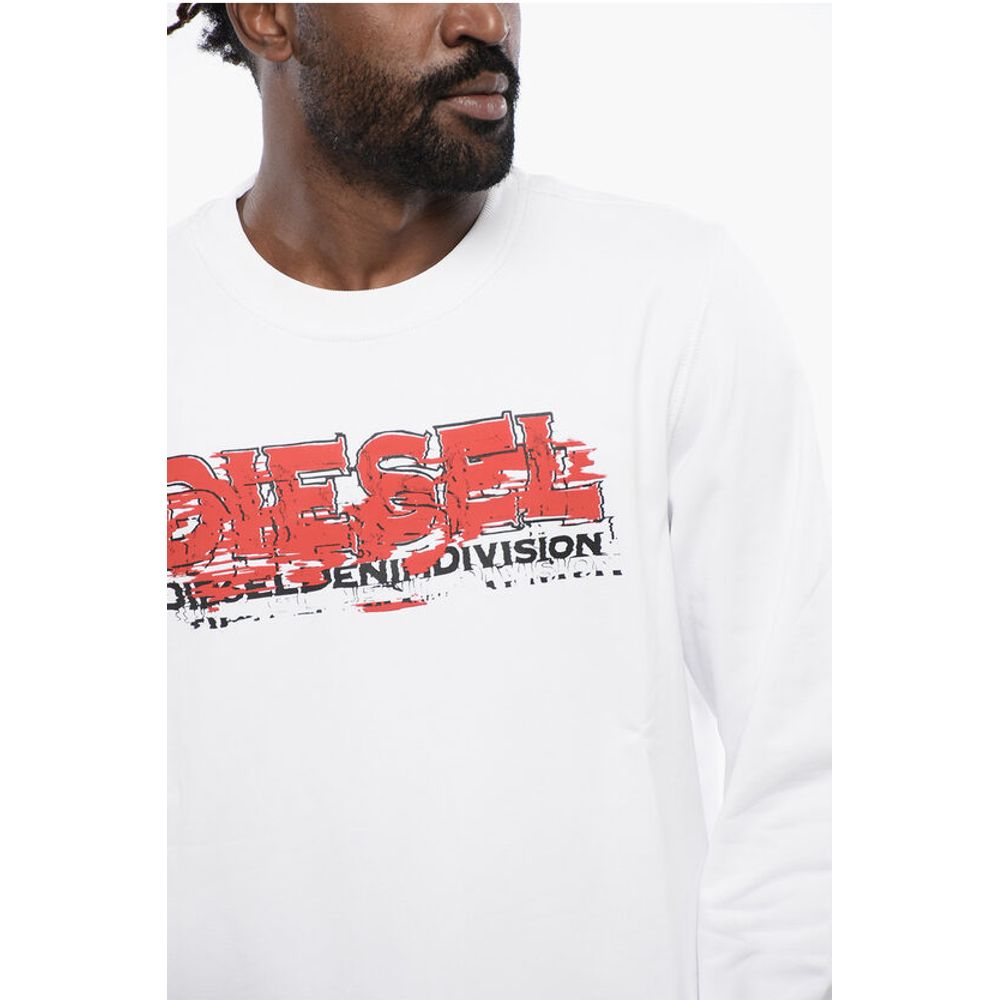 Solid Color S-GINN-K40 Crew-neck Sweatshirt with Printed Log