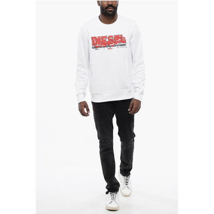 Solid Color S-GINN-K40 Crew-neck Sweatshirt with Printed Log