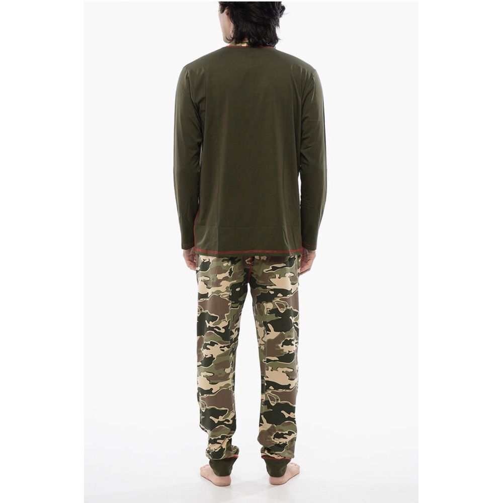 Stretch Cotton UMSET-WILLIAM Long Pyjamas with Camouflage Pa