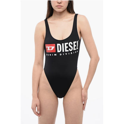 Solid Color BFSW-PAMELA One-Piece Swimsuit with Printed Logo