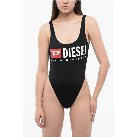 Solid Color BFSW-PAMELA One-Piece Swimsuit with Printed Logo