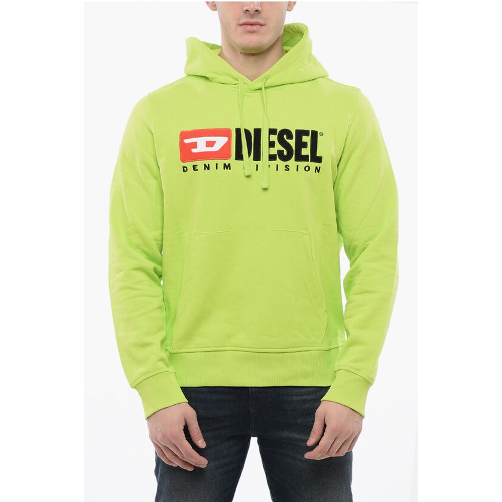 Brushed Cotton Hoodie Sweatshirt with Embroidered Logo