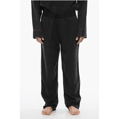 Faded Effect Solid Color UMSET-LOOMY Long Pyjamas Set with C