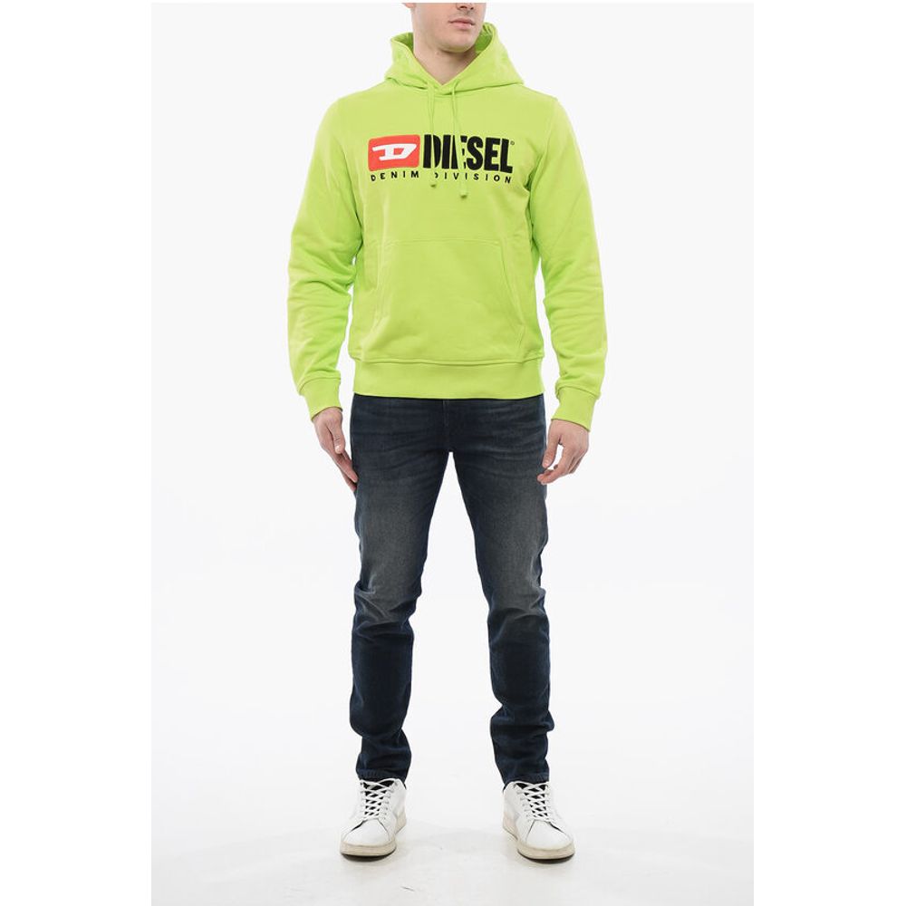 Brushed Cotton Hoodie Sweatshirt with Embroidered Logo