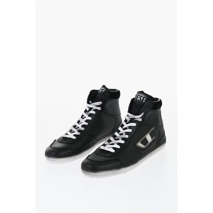 Leather S-LEROJI High-Top Sneakers with Faded Sole