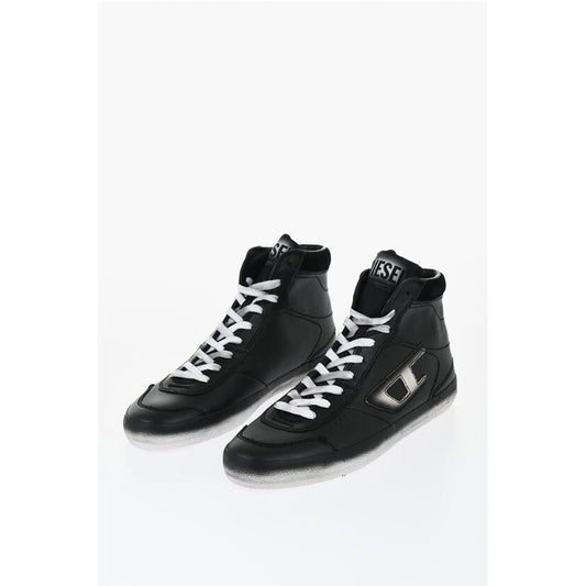 Leather S-LEROJI High-Top Sneakers with Faded Sole