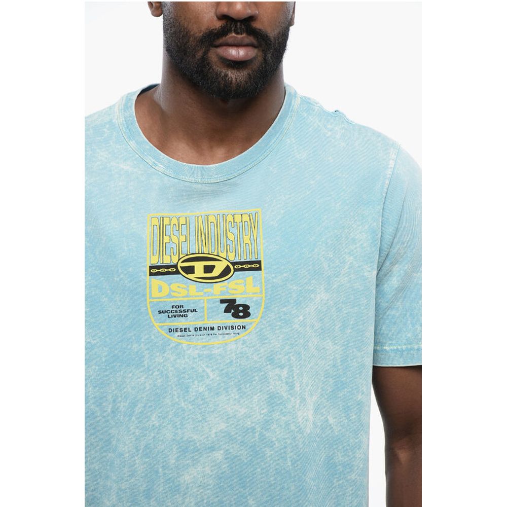 RED TAG Acid Wash Effect T-JUST-N17 Crew-neck T-shirt with E
