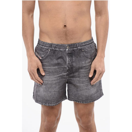 Swim Shorts BMBX-KEN-37 with Denim Effect Print
