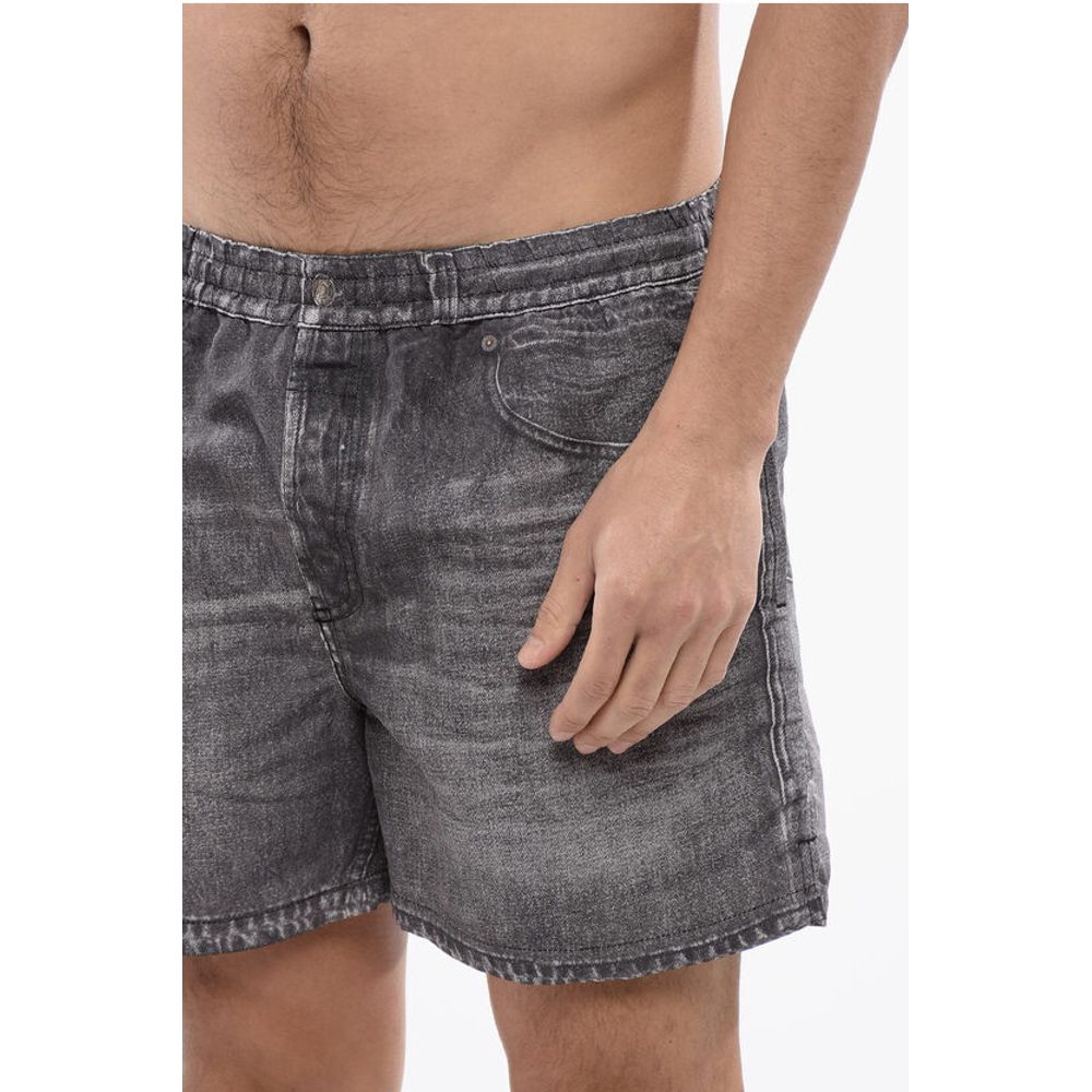 Swim Shorts BMBX-KEN-37 with Denim Effect Print