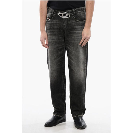 Dark Washed 2010 D-MACS-S2 Loose Fit Jeans with Cut-Out Logo