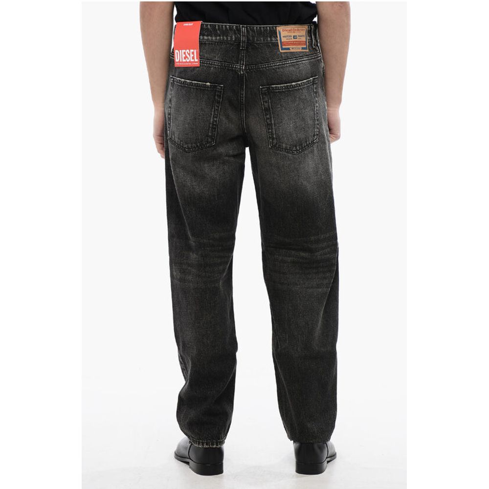 Dark Washed 2010 D-MACS-S2 Loose Fit Jeans with Cut-Out Logo