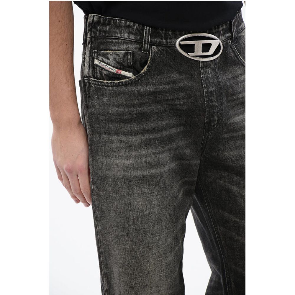 Dark Washed 2010 D-MACS-S2 Loose Fit Jeans with Cut-Out Logo