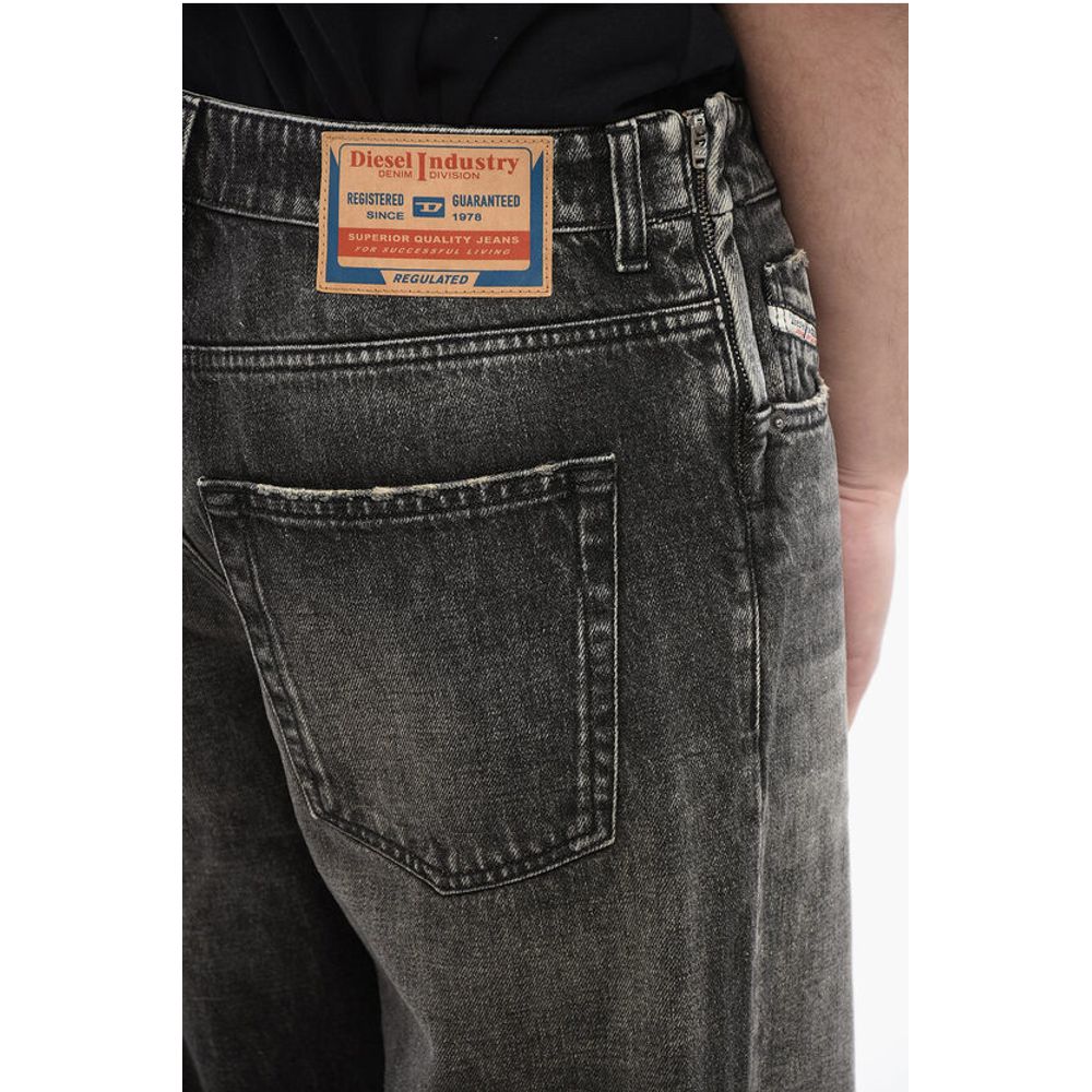 Dark Washed 2010 D-MACS-S2 Loose Fit Jeans with Cut-Out Logo