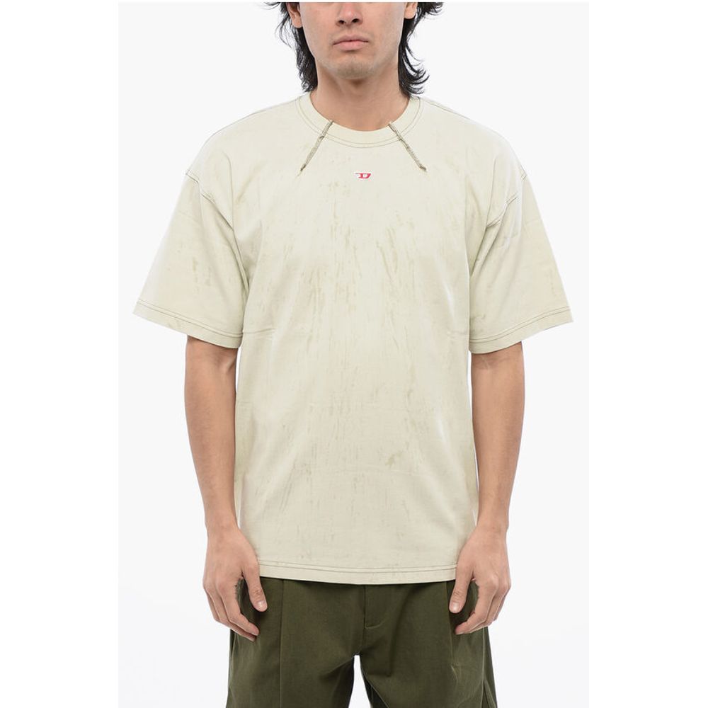 RED TAG Plaster Effect T-COS Crew-neck T-Shirt with Visible