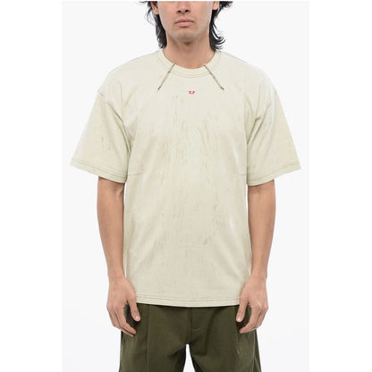 RED TAG Plaster Effect T-COS Crew-neck T-Shirt with Visible