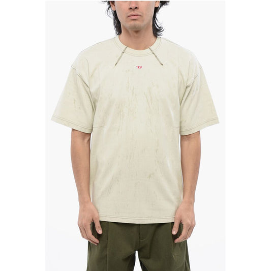 RED TAG Plaster Effect T-COS Crew-neck T-Shirt with Visible