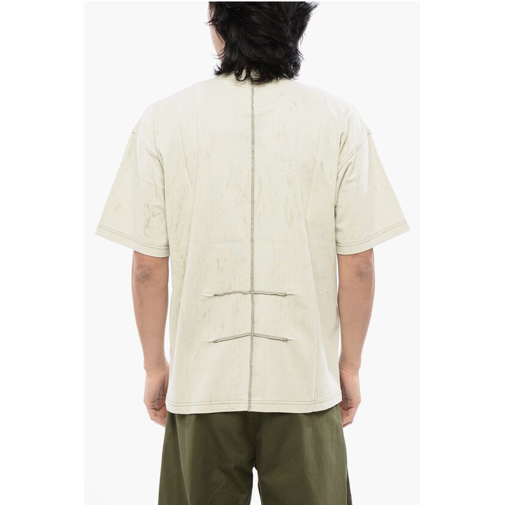 RED TAG Plaster Effect T-COS Crew-neck T-Shirt with Visible