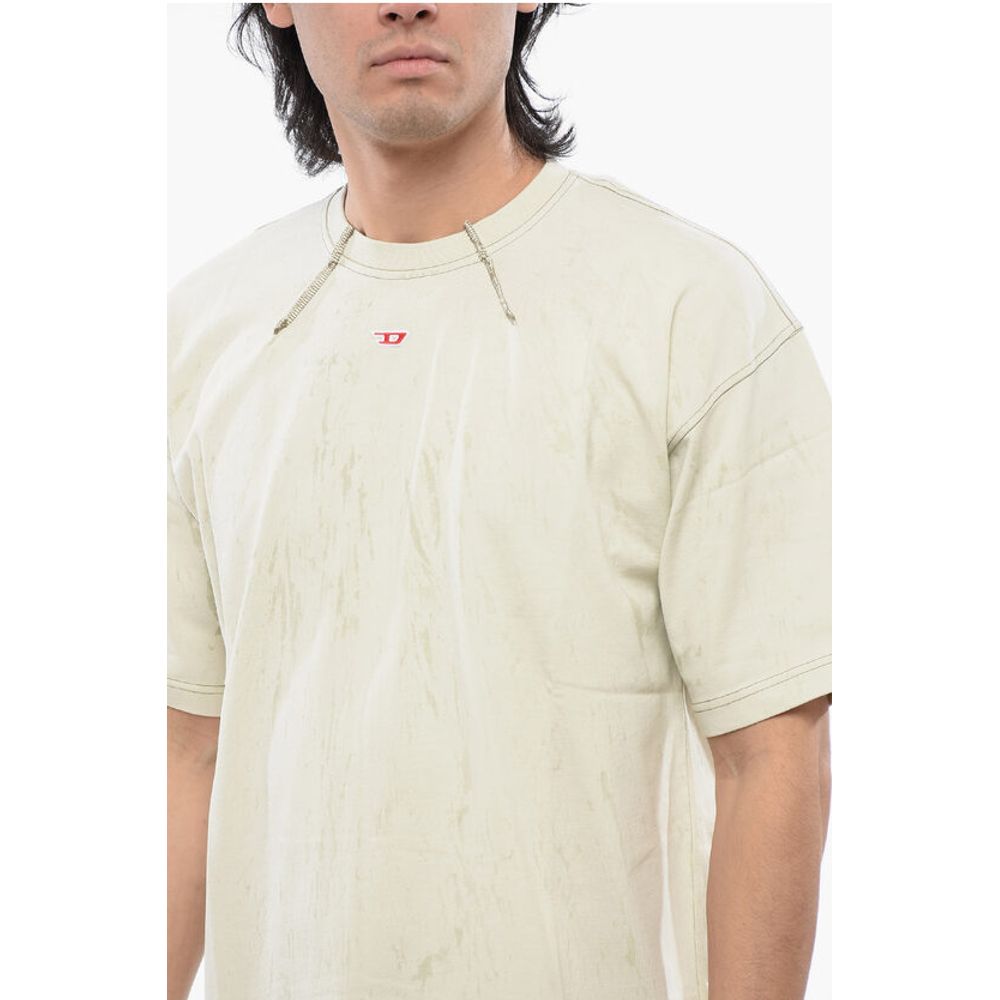 RED TAG Plaster Effect T-COS Crew-neck T-Shirt with Visible