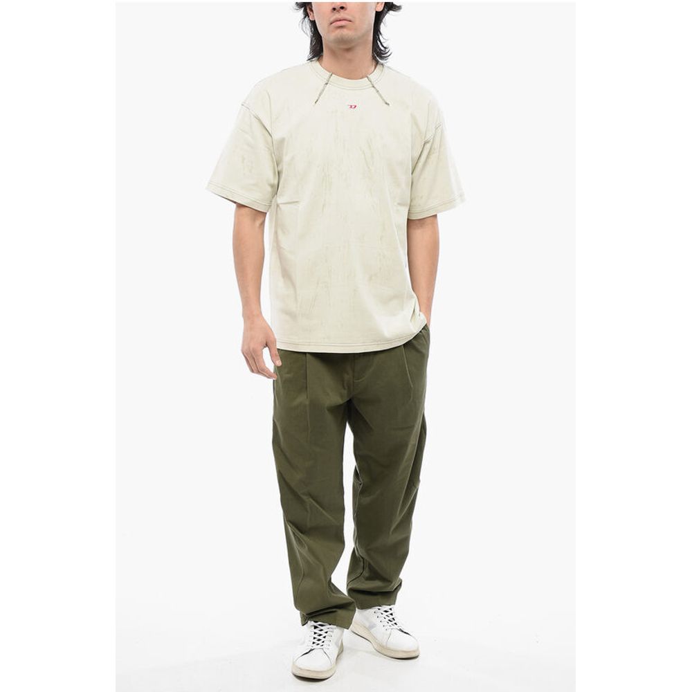 RED TAG Plaster Effect T-COS Crew-neck T-Shirt with Visible