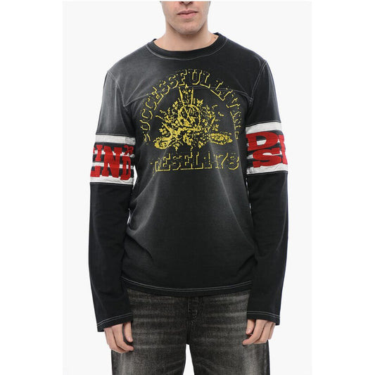 RED TAG Long Sleeves T-JU-LS Crew-neck T-shirt with Velvet D