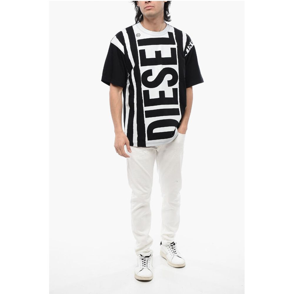 RED TAG Two-Tone T-NABEL-M5 Crew-neck T-Shirt with Contrasti