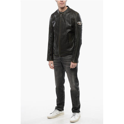 RED TAG Leather L-COBBE Jacket with Cut-Out Detail on Sleeve