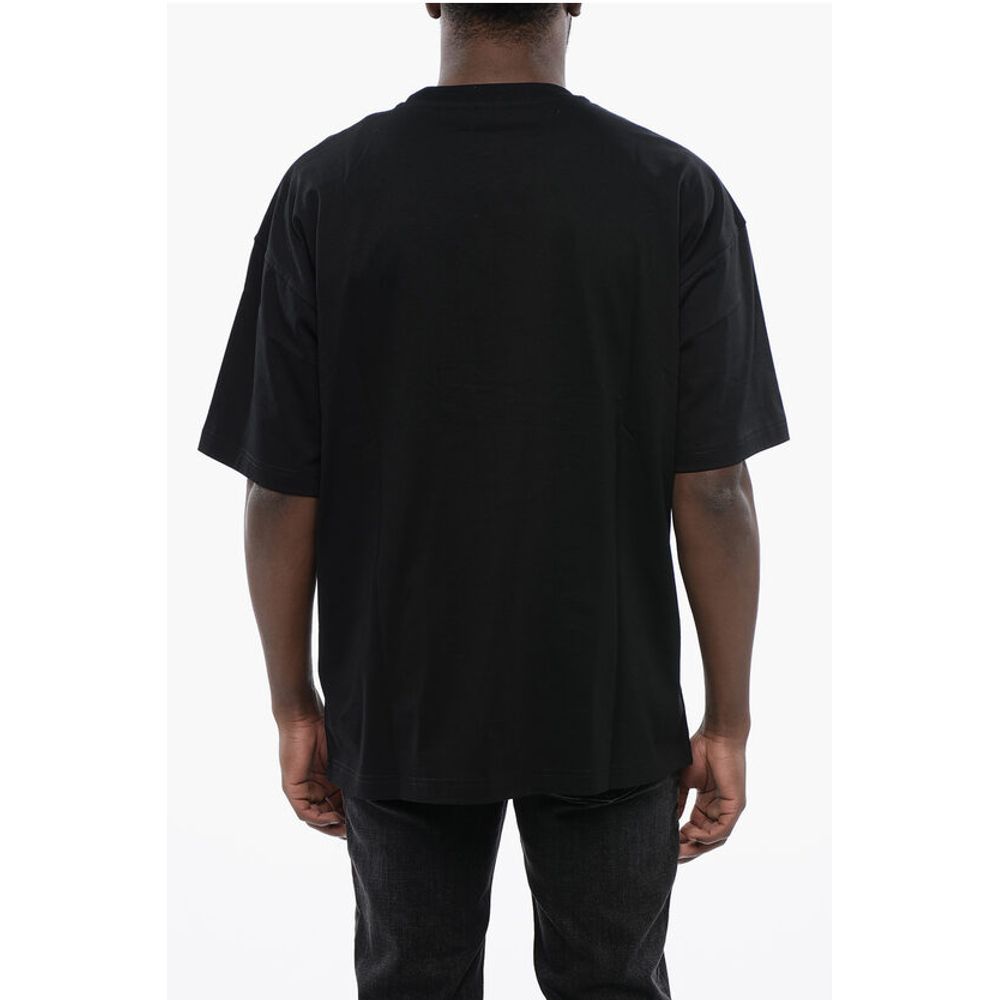 Solid Color T-NABEL-M1 Crew-neck T-Shirt with Cracked Effect
